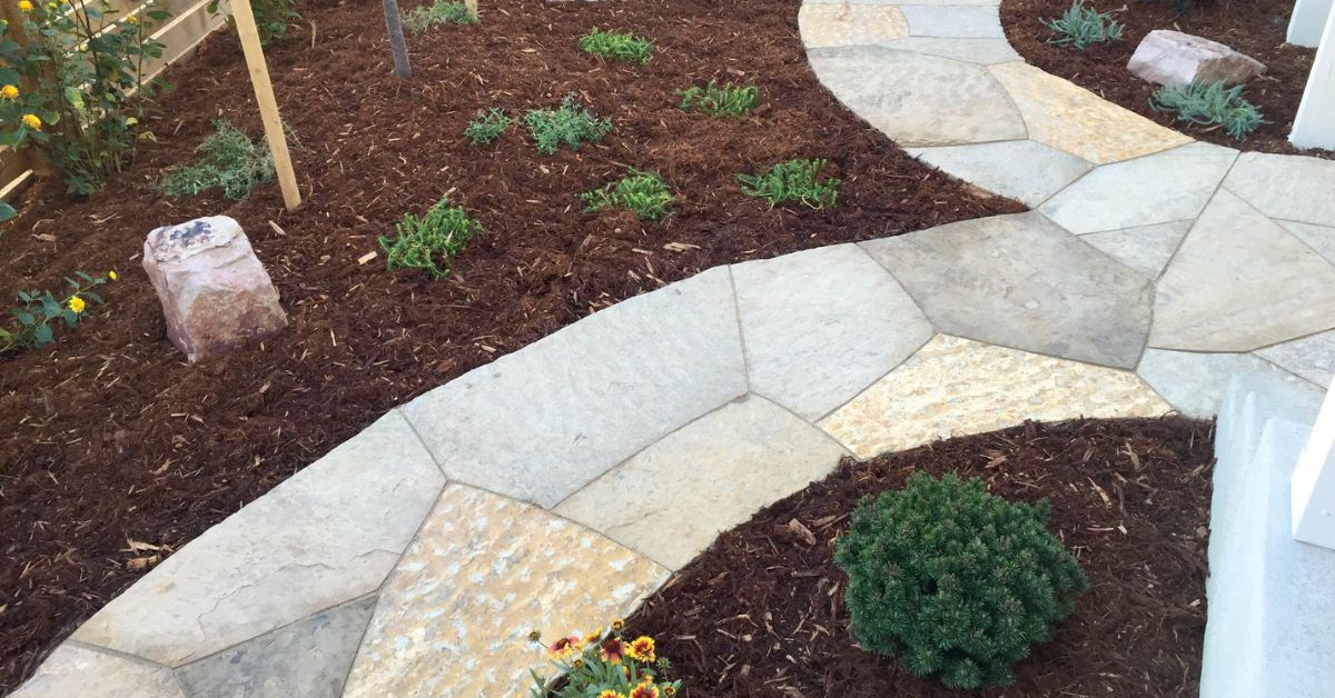 Natural flagstone walkway