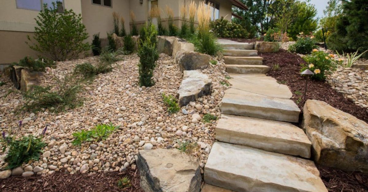 Natural stone steps