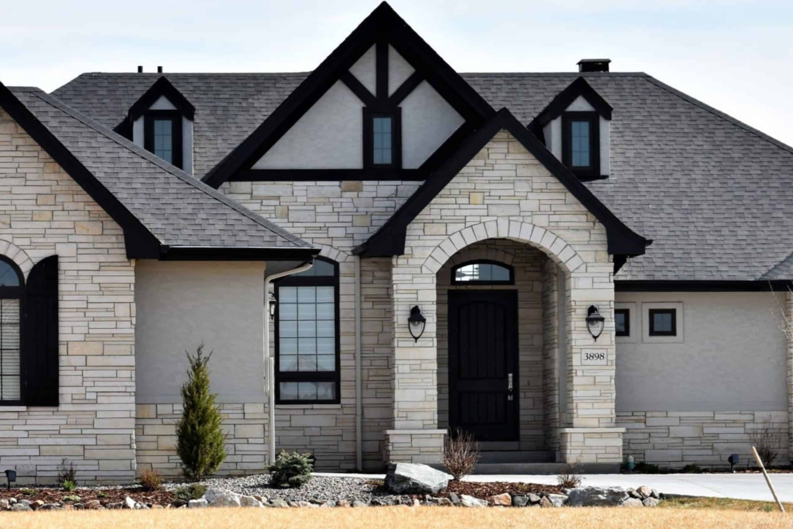 a home that had its old stone veneer replaced with new stone