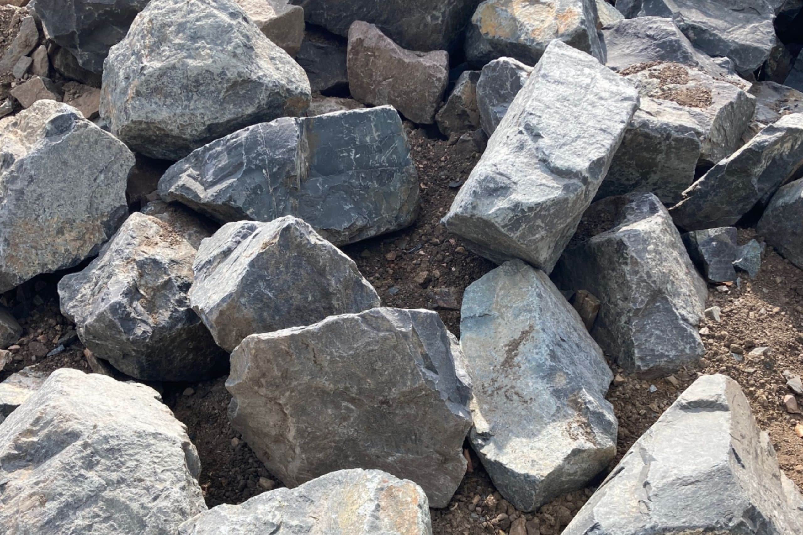 granite boulders from the rock garden